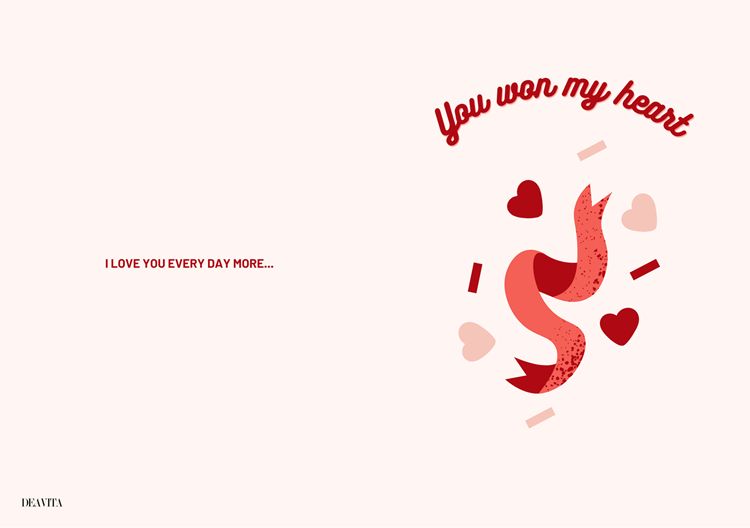 you won my heart valentine's day greeting card