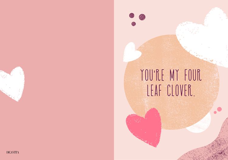 you're my four leaf clover greeting card