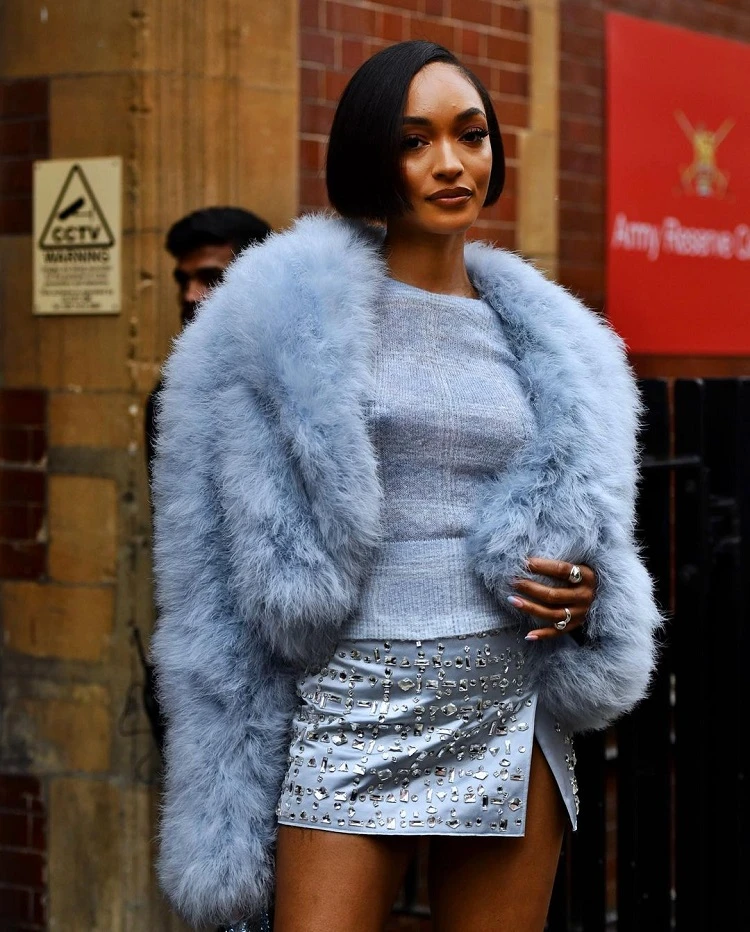 baby blue for london fashion week stree style