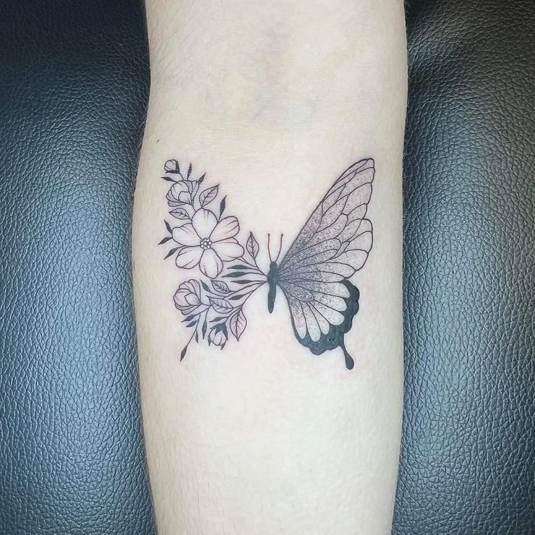 butterfly symbolism tattoo women