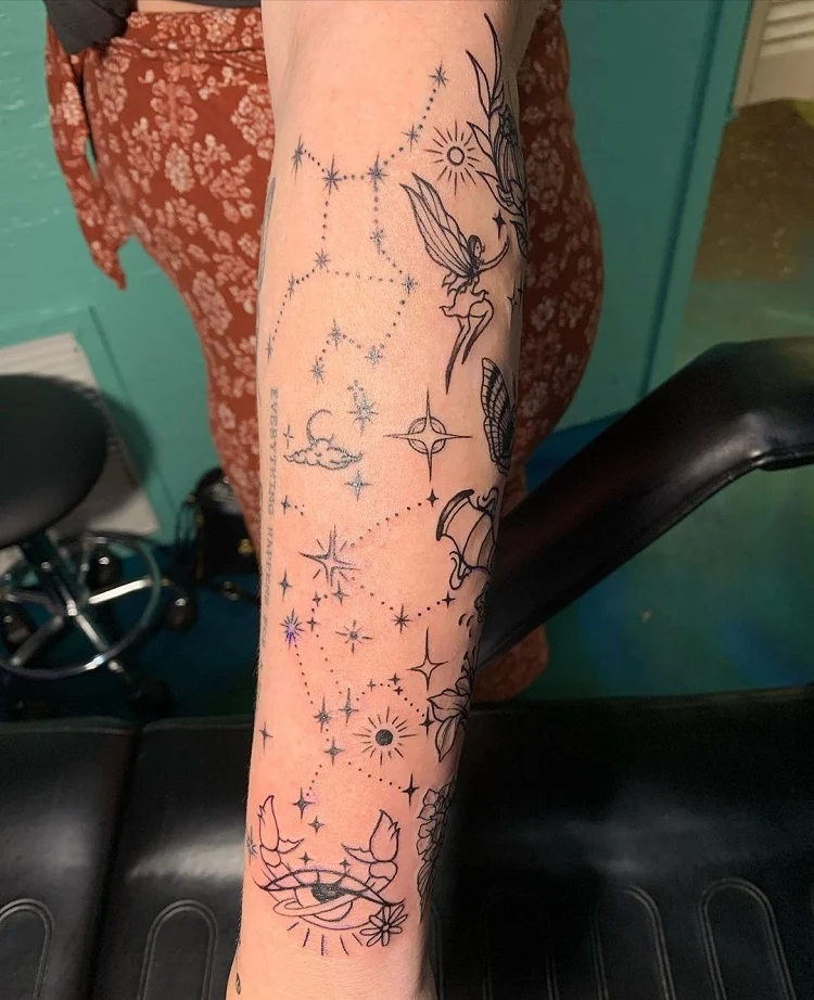 celestial tattoo sleeve design