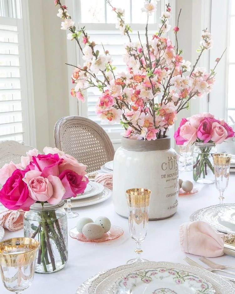 cheerful table decor style for easter 2024