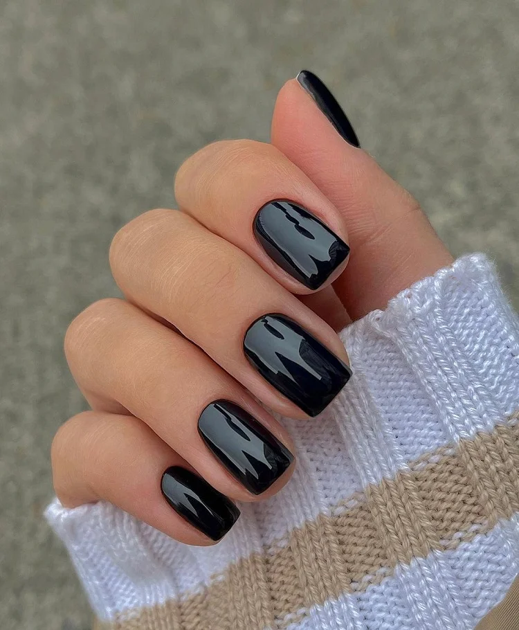 classic black nail design