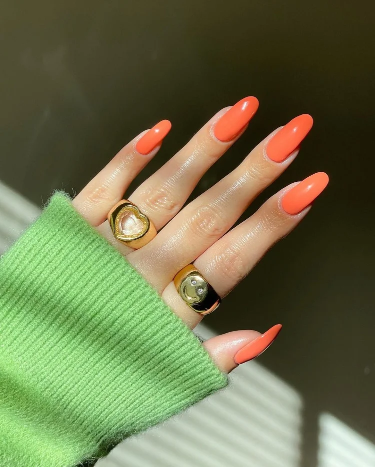 classic coral nail design