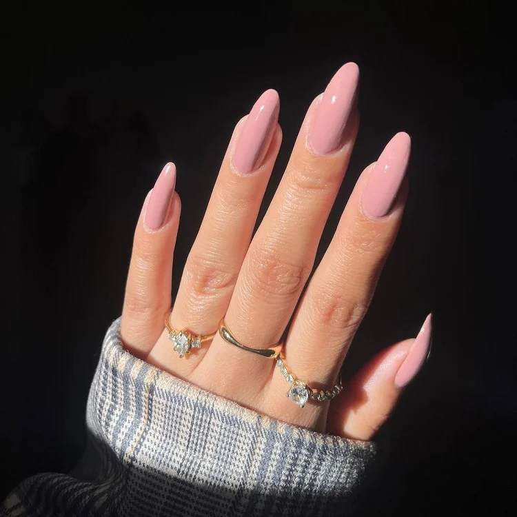classic dusty pink nails
