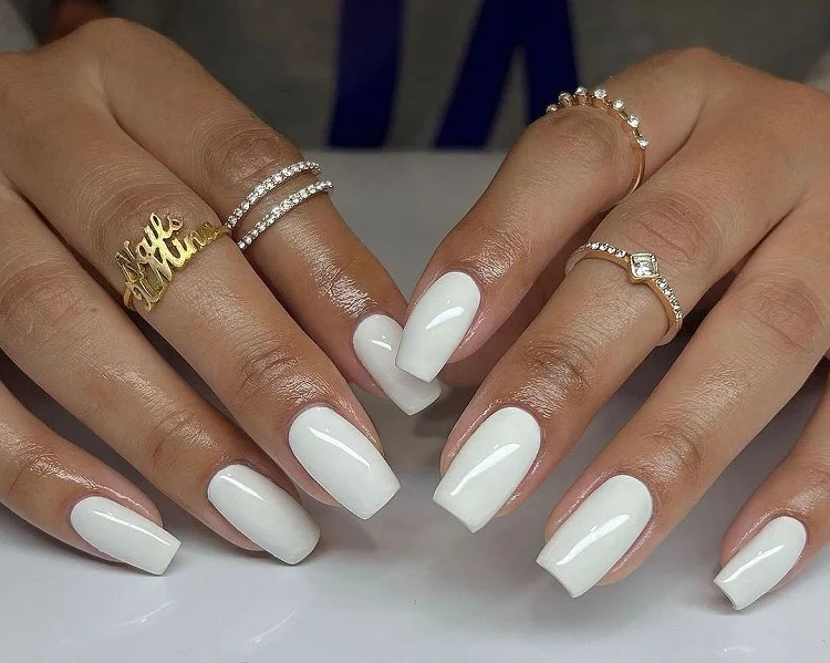 classic white manicure