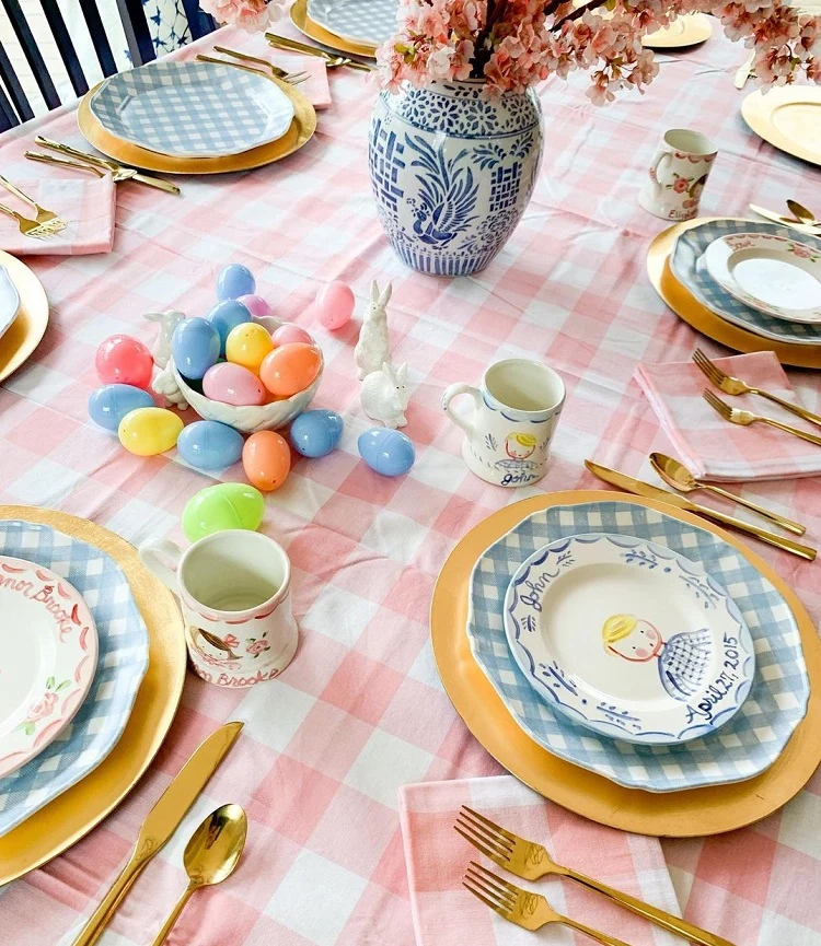 colorful easter table decor