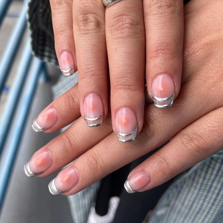 double silver french tips