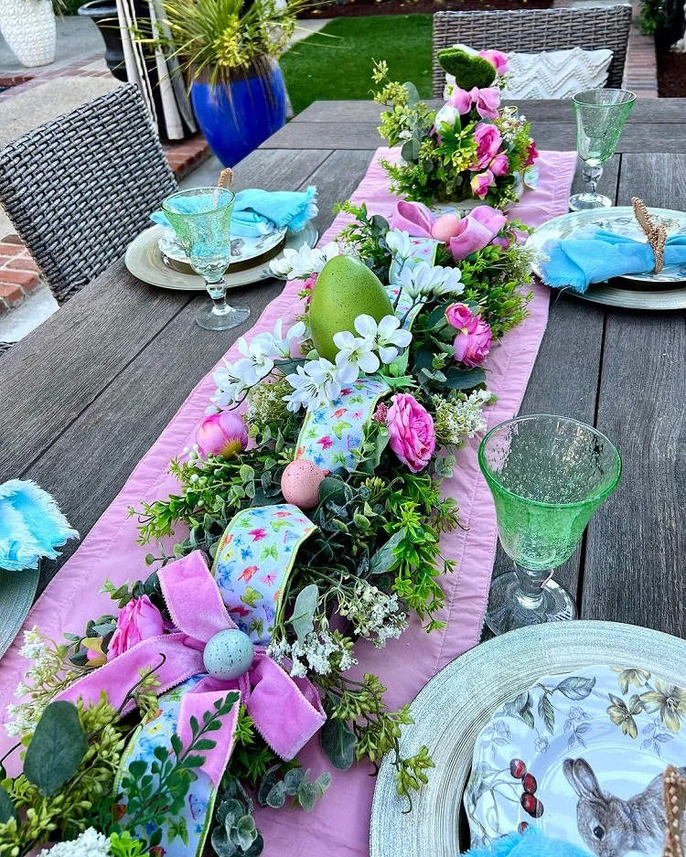easter decor idea for outdoors dining table 2024