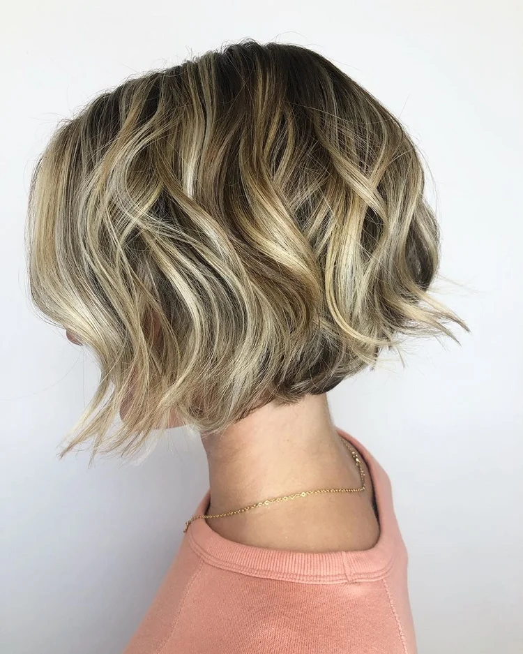 layered bob for thick hair and angular face shape