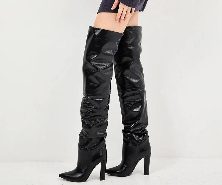 micro trends in fashion 2024 high heeled above knee boots