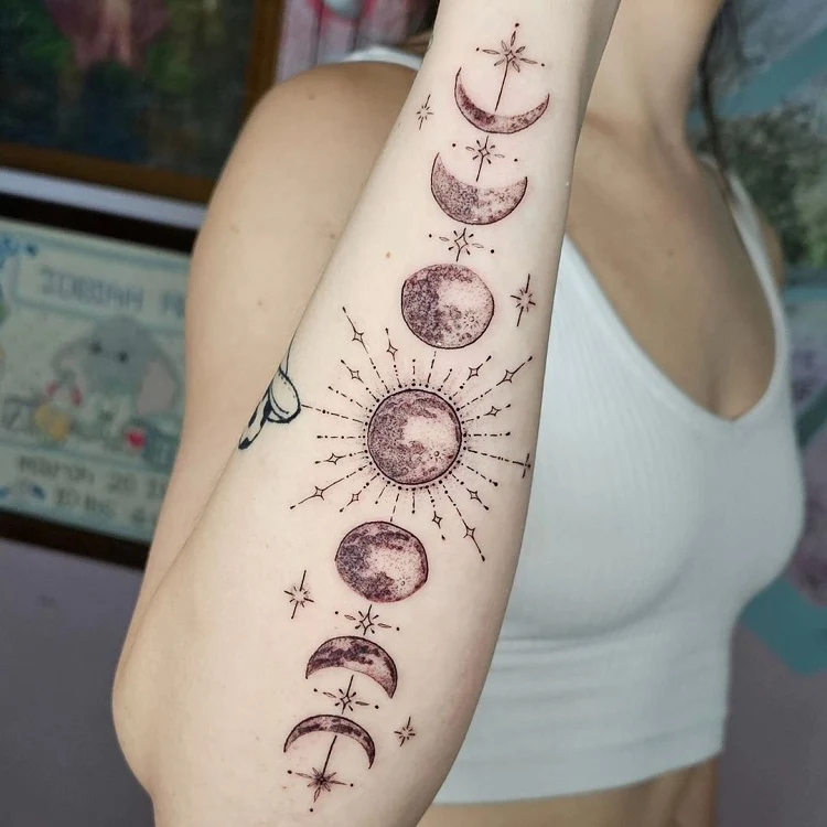 moon phases tattoo idea