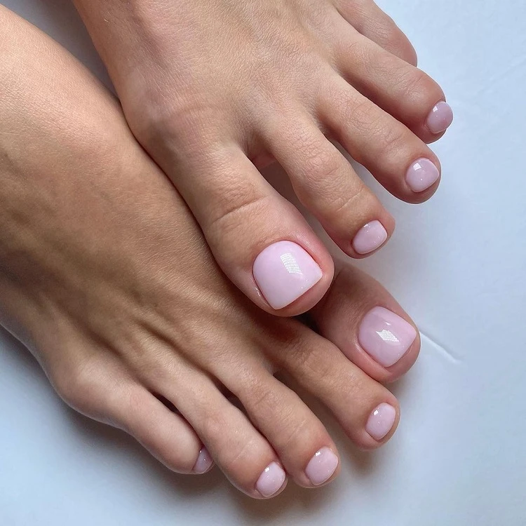pretty nude pink pedicure color that suits everybody