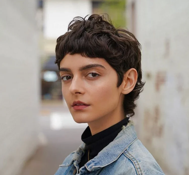 razored pixie mullet for fine hair texture