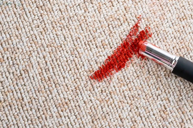 removing oil based lipstick stains from carpet tips