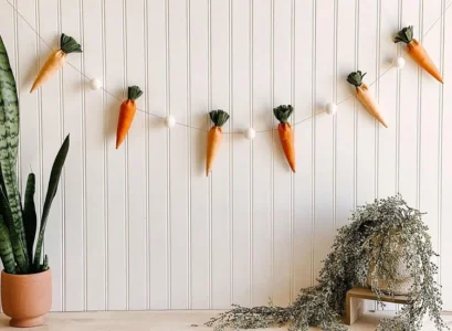 spring crafts for adults fabric carrots garland