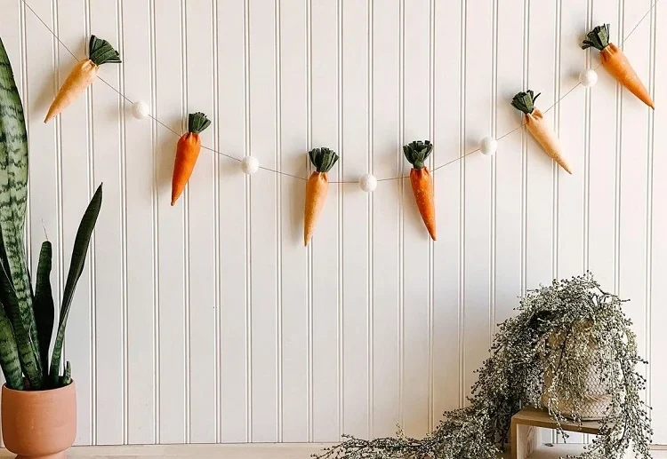 spring crafts for adults fabric carrots garland