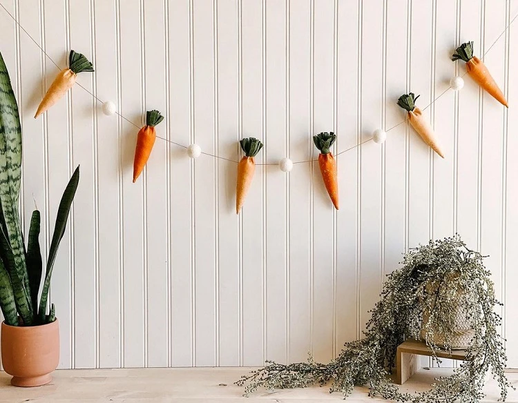 spring crafts for adults fabric carrots garland