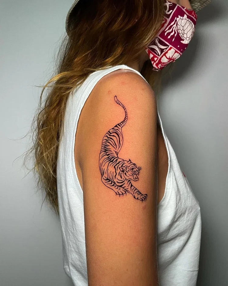 symbolic tiger tattoo for women