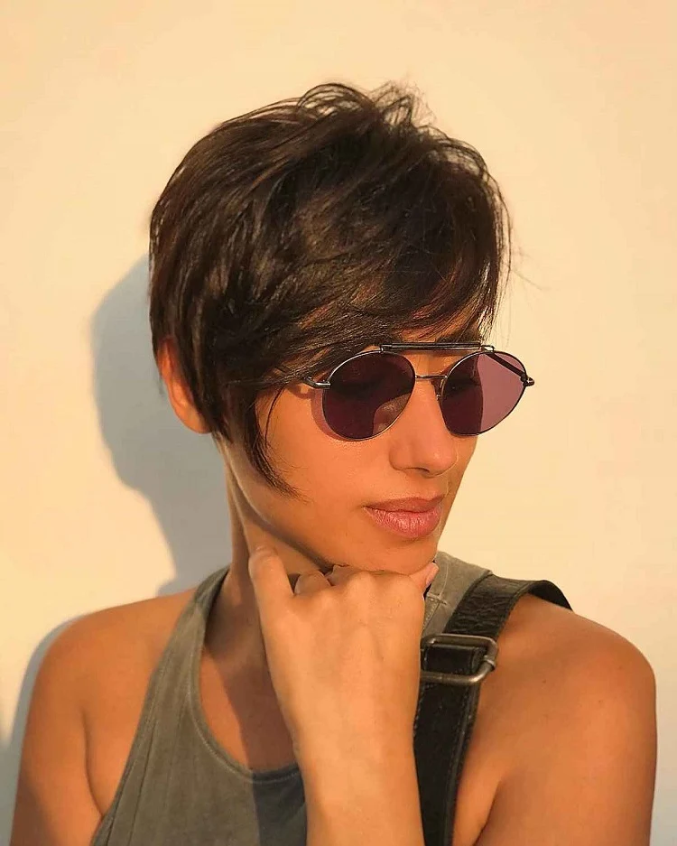 textured pixie with wispy bangs for women 2024