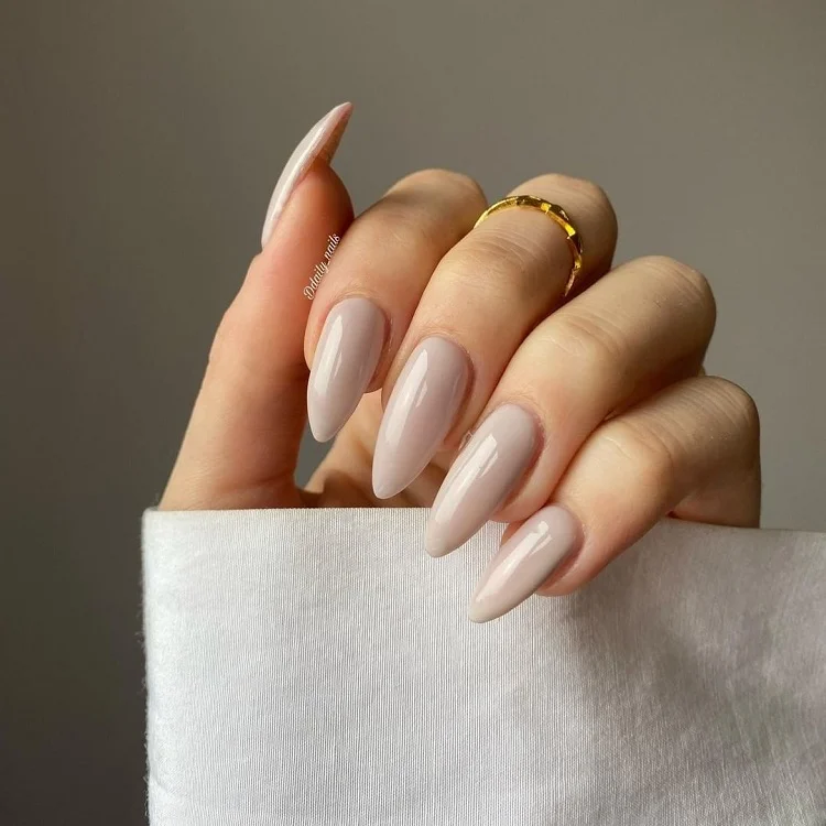 timeless beige nail design