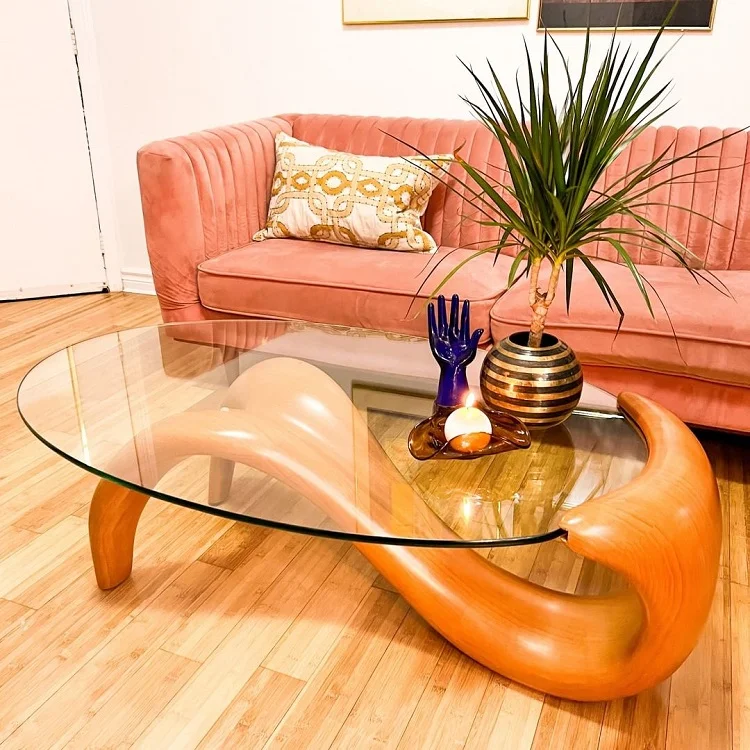 vintage glass coffee table decoration idea