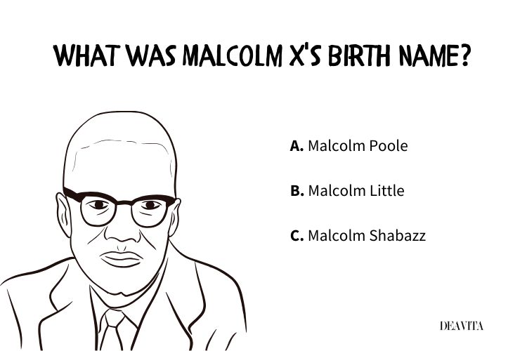 what was malcolm x birth name trivia question kids black history month