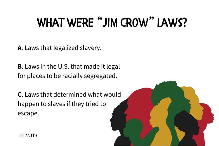 what were jim crow laws black history month trivia questions elementary students