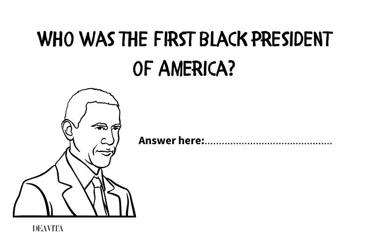 who was the first african american presidents of the usa trivia questions elementary school students black history month
