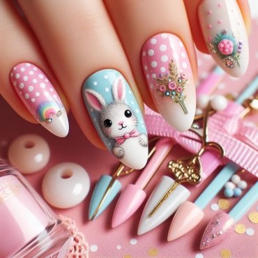 bunny bliss nail art design deavita (1)