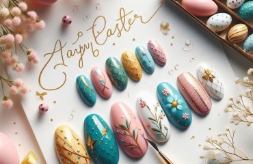 happy easter greeting card with nail art 2