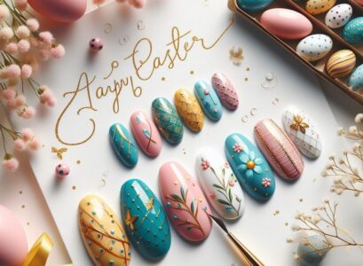 happy easter greeting card with nail art 2